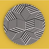 Penrose Black Stripes  Round Tray - Design : ICH&KAR 3