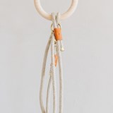 ECO-FRIENDLY ROPE LEASH WITH WOODEN HANDLE. ASH  - tan - Light Wood - Design : BAND&ROLL 10