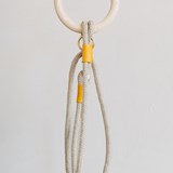 ECO-FRIENDLY ROPE LEASH WITH WOODEN HANDLE. ASH  - tan - Light Wood - Design : BAND&ROLL 11