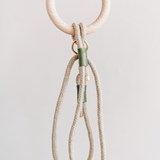 ECO-FRIENDLY ROPE LEASH WITH WOODEN HANDLE. ASH  - tan - Light Wood - Design : BAND&ROLL 13