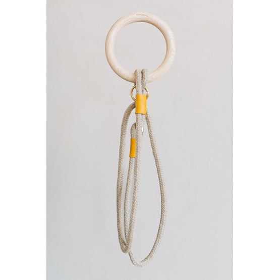  ROPE LEASH WITH WOODEN HANDLE. ASH - yellow - Yellow - Design : BAND&ROLL