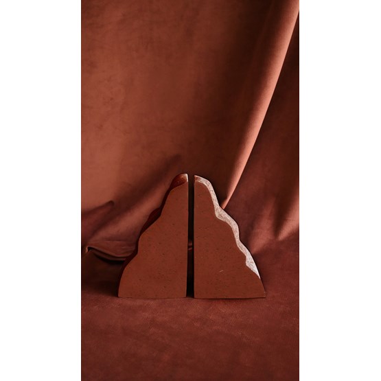 Paire de serre-livres  DRYADE - L - Terracotta - Rouge - Design : Foghar Studio