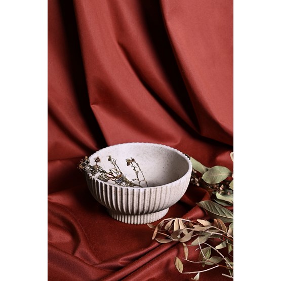 Grand pot cannelé  DRYADE - Albâtre - Blanc - Design : Foghar Studio