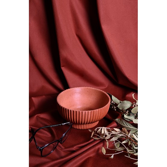 Grand pot cannelé  DRYADE - Sienne - Rouge - Design : Foghar Studio