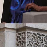 foulard en soie SOLFÉRINO Nuit - Bleu - Design : Déjà-Vu 2