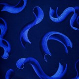 foulard en soie SOLFÉRINO Nuit - Bleu - Design : Déjà-Vu 6