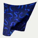 Foulard en soie SOLFÉRINO Nuit - Bleu - Design : Déjà-Vu 4