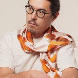 Silk scarf SOLFÉRINO Day - Pink - Design : Déjà-Vu 5