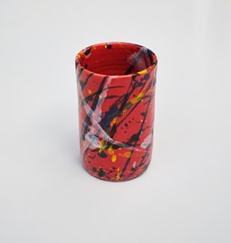 Vase à gouttes/verre/porte-crayon rouge