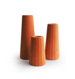 Concrete vase trio Facette 