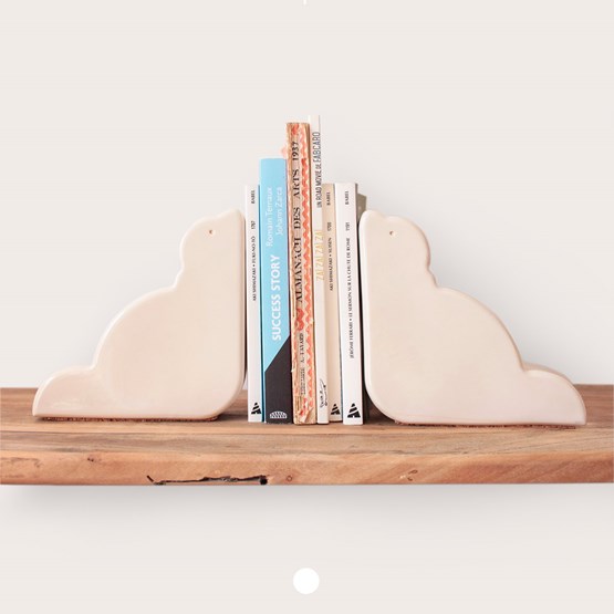 Serre-livres Phoques - Crème - Grès-Porcelaine émaillée - Design : Ammó