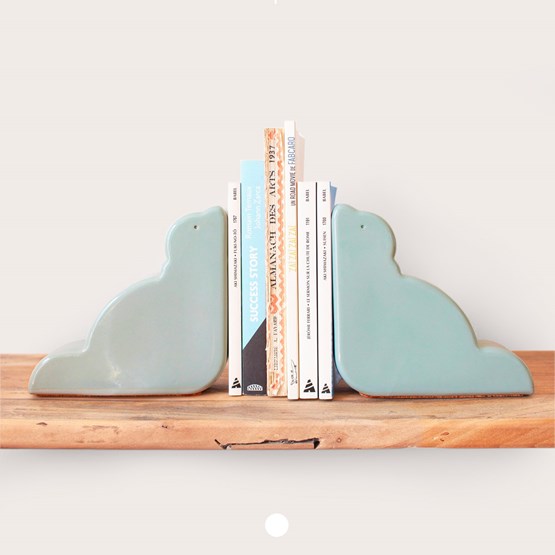 Serre-livres Phoques, Bleu Céladon - Bleu - Design : Ammó