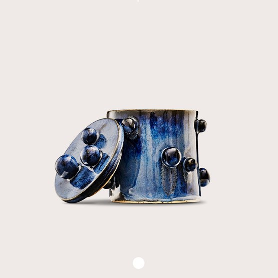 Bougie parfumée Futur Bleu Cobalt - Ambre & Bois d'Oud - Bleu - Design : Perya