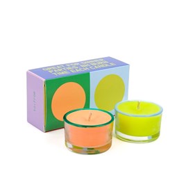 PARTY Candles - salmon and green