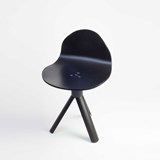 TUBE Dining Chair plywood seat - Black - Design : Maarten Baptist 3