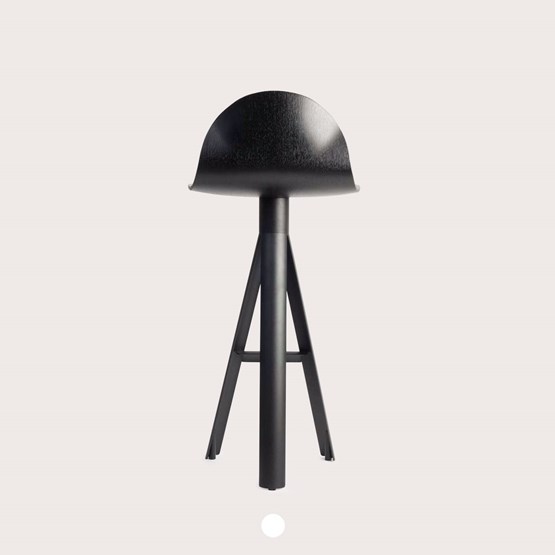 Chaise de bar TUBE contreplaqué  - Noir - Design : Maarten Baptist