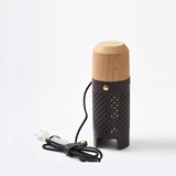 Lampe CALLIA - cuir foncé et bouton laiton - Cuir - Design : Apical Studio 4
