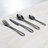 Glossy black OUTLINE cutlery 24 pieces dining set - Black - Design : Maarten Baptist 4