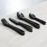 Glossy black OUTLINE cutlery 24 pieces dining set - Black - Design : Maarten Baptist 3