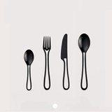 Glossy black OUTLINE cutlery 24 pieces dining set - Black - Design : Maarten Baptist 7