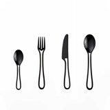 Glossy black OUTLINE cutlery 24 pieces dining set - Black - Design : Maarten Baptist 6