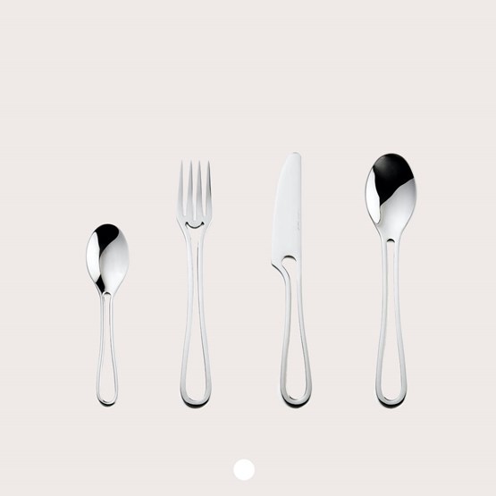 Glossy OUTLINE cutlery 24 pieces dining set - Silver - Design : Maarten Baptist