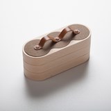 Nestable box 3x3 - cork / fawn leather - Light Wood - Design : Philibar 2