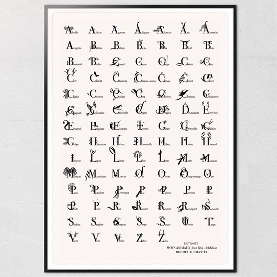 Animal Letters Poster  - White - Design : ICH&KAR