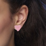 Boucles d'oreilles en porcelaine Pink Candy Heart - Rose - Design : Stook Jewelry 5