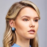 Boucles d'oreilles en porcelaine PLAY - ronds bleus - Bleu - Design : Stook Jewelry 3