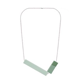 Porcelain necklace - Triple Blocks green
