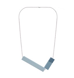 Porcelain necklace - Triple Blocks grey