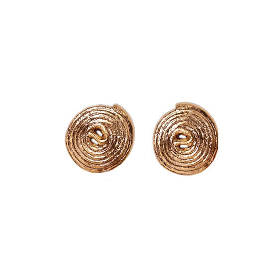 Boucles d'oreilles porcelaine réglisse - or - Or - Design : Stook Jewelry