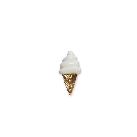 Soft ice cream porcelain pin - gold - Gold - Design : Stook Jewelry
