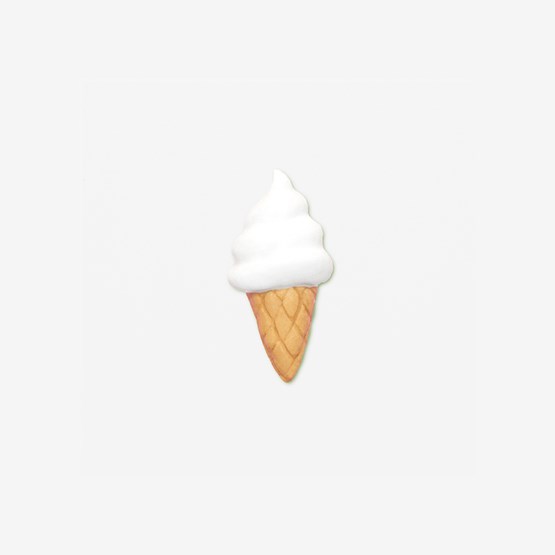 Soft ice cream porcelain pin - White - Design : Stook Jewelry