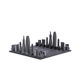 Premium Metal San Francisco Edition - Chess Game - Silver - Design : Skyline Chess 2