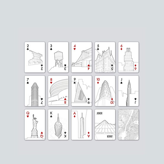 Jeu de cartes - New York - Blanc - Design : Skyline Chess
