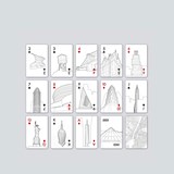 Jeu de cartes -  FULL HOUSE : LONDRES, PARIS, NEW YORK - Blanc - Design : Skyline Chess 5