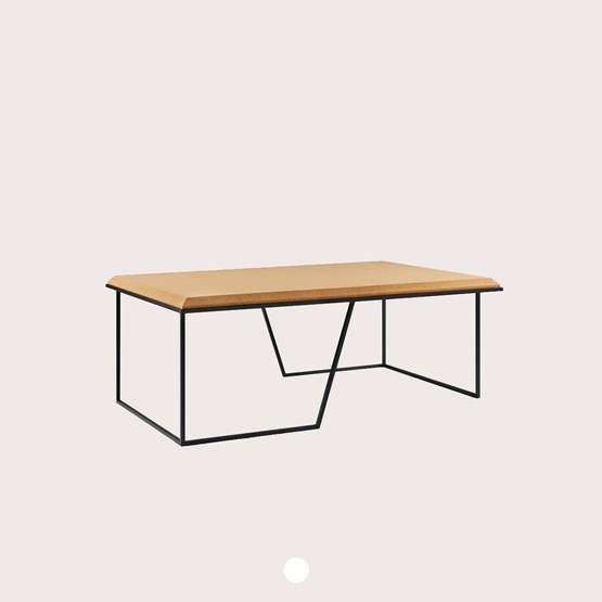 Table basse GRÃO | #1 - liège clair et piètement noir - Design : Galula Studio