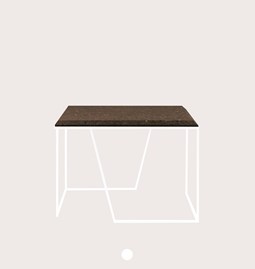 GRÃO | #2 coffee table - dark cork and white legs