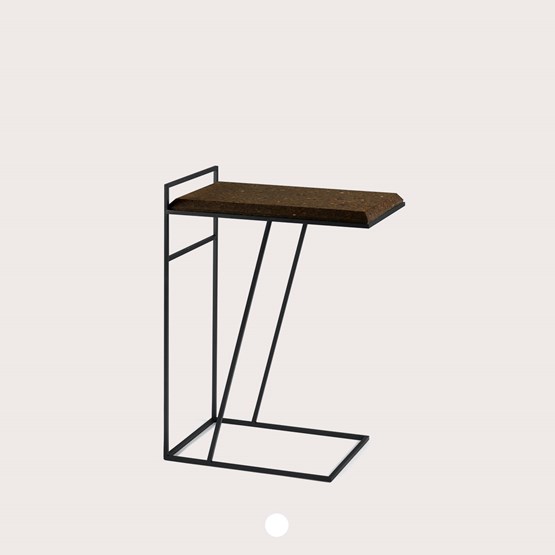 GRÃO | #3 coffee table - dark cork and black legs  - Design : Galula Studio