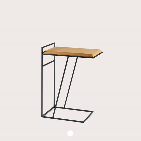 GRÃO | #3 coffee table - light cork and black legs - Design : Galula Studio