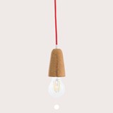 SININHO | pendant lamp - light cork and red cable 6