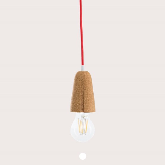 SININHO | pendant lamp - light cork and red cable - Design : Galula Studio