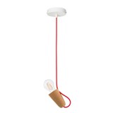 SININHO | pendant lamp - light cork and red cable - Cork - Design : Galula Studio 2