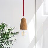 SININHO | pendant lamp - light cork and red cable - Cork - Design : Galula Studio 4