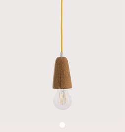 SININHO | pendant lamp - light cork and yellow cable 