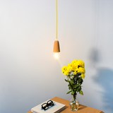 SININHO | pendant lamp - light cork and yellow cable  - Cork - Design : Galula Studio 6