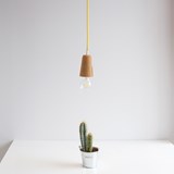 SININHO | pendant lamp - light cork and yellow cable  4
