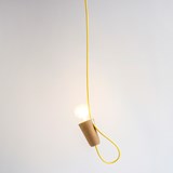 SININHO | pendant lamp - light cork and yellow cable  5